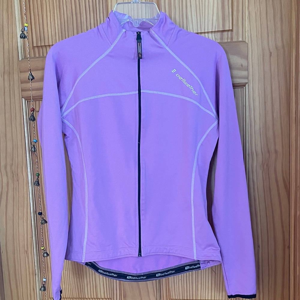 Purple Bellwether full zip Skiing or Cycling jersey top, size small.